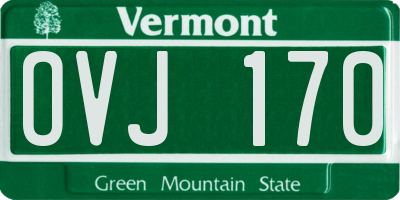 VT license plate OVJ170