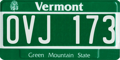 VT license plate OVJ173