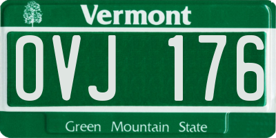 VT license plate OVJ176