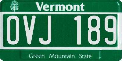 VT license plate OVJ189