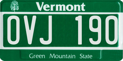 VT license plate OVJ190