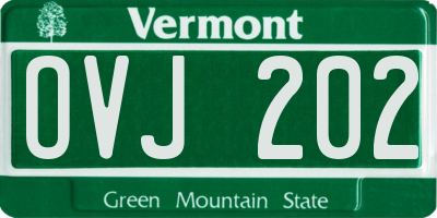 VT license plate OVJ202