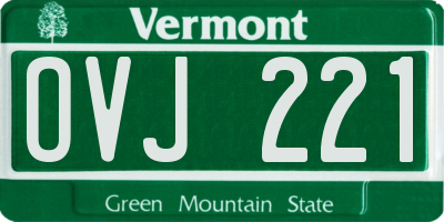 VT license plate OVJ221