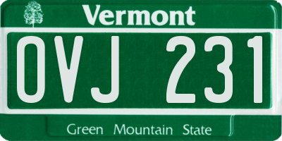 VT license plate OVJ231