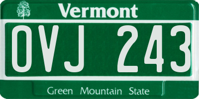 VT license plate OVJ243