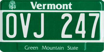 VT license plate OVJ247