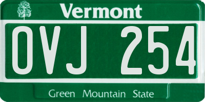 VT license plate OVJ254