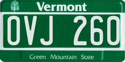 VT license plate OVJ260