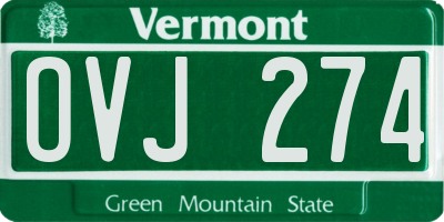 VT license plate OVJ274