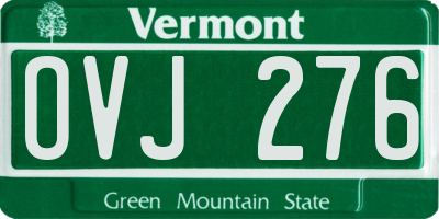 VT license plate OVJ276