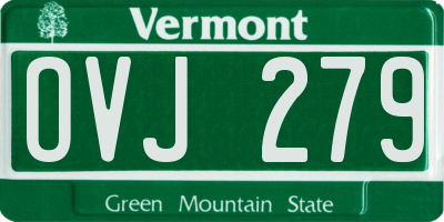 VT license plate OVJ279
