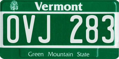 VT license plate OVJ283