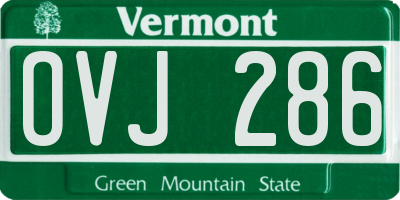 VT license plate OVJ286