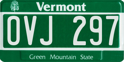 VT license plate OVJ297