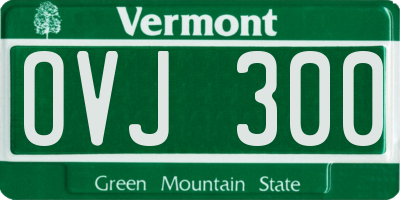 VT license plate OVJ300
