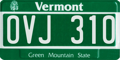 VT license plate OVJ310