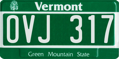 VT license plate OVJ317