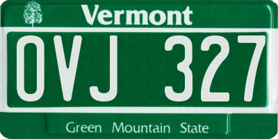 VT license plate OVJ327