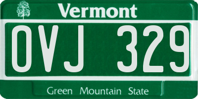 VT license plate OVJ329