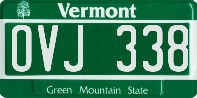 VT license plate OVJ338
