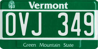VT license plate OVJ349