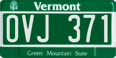 VT license plate OVJ371