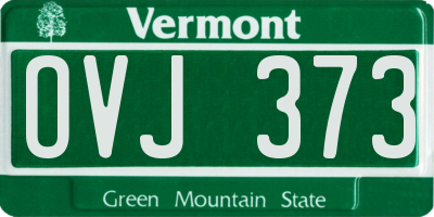 VT license plate OVJ373