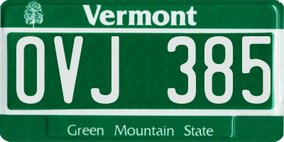 VT license plate OVJ385