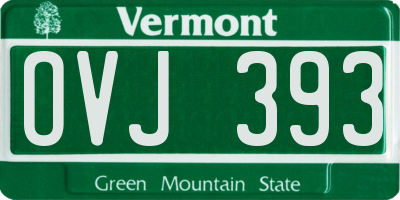 VT license plate OVJ393