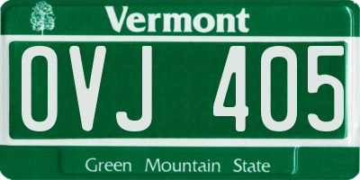 VT license plate OVJ405