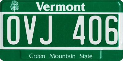 VT license plate OVJ406
