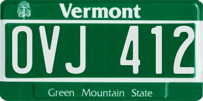 VT license plate OVJ412