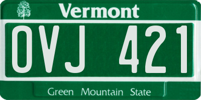 VT license plate OVJ421