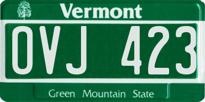 VT license plate OVJ423