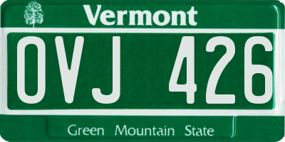 VT license plate OVJ426