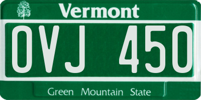 VT license plate OVJ450