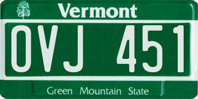 VT license plate OVJ451