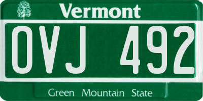 VT license plate OVJ492