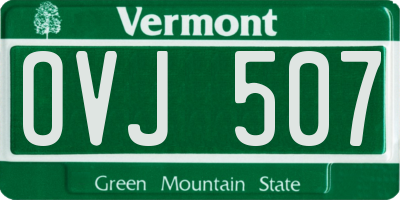 VT license plate OVJ507