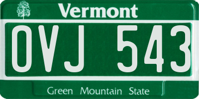 VT license plate OVJ543