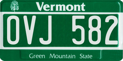 VT license plate OVJ582
