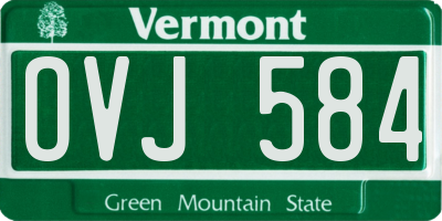 VT license plate OVJ584