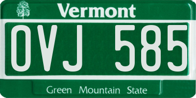 VT license plate OVJ585