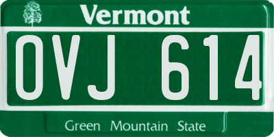 VT license plate OVJ614