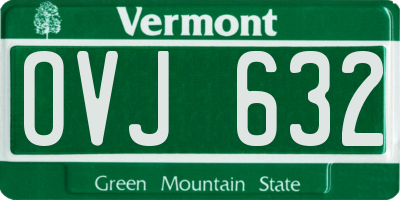 VT license plate OVJ632