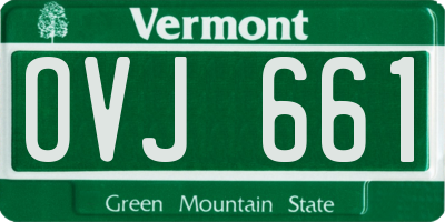 VT license plate OVJ661