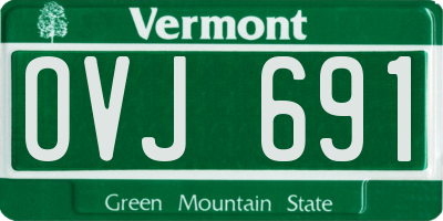 VT license plate OVJ691