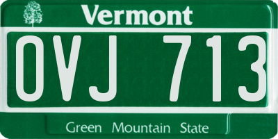 VT license plate OVJ713