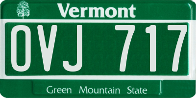 VT license plate OVJ717