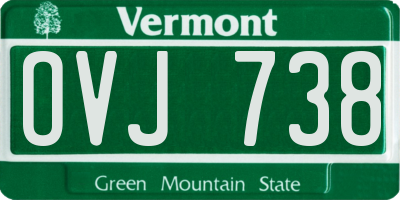 VT license plate OVJ738